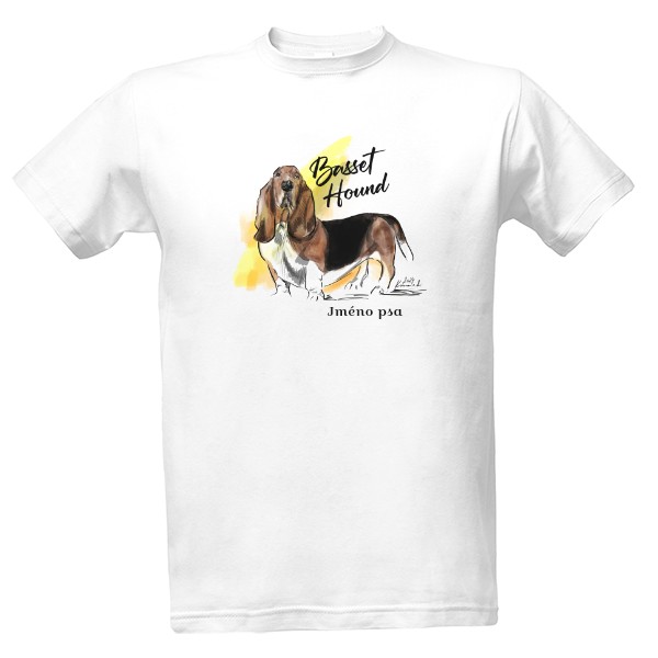 Tričko s potiskem Basset Hound